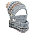 thumbnail image 2 of 3 in 1 Beanie Hat With Scarf And Mask Fitness Winter Hats Trendy Womens Scarves Cotton Grey Beanie, 2 of 7