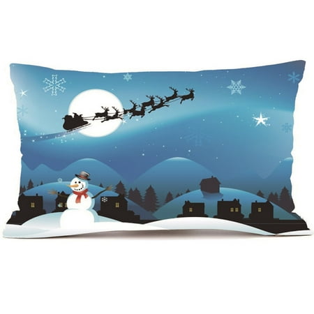 Shop Throw Pillows Hot Sale Merry Christmas Home Shops Sofa Bed Car Seat Rectangle Throw Pillow Case Decorative Cushion Cover Xmas Home Festival Decoration Supplies ()