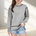 thumbnail image 2 of UAMVSH Sweatshirts for Kids Loose Fit Side Slit Trendy Tops Casual Long Sleeve Crew Neck Boys Girls Athletic Pullover Shirts(10-11 Years,Gray), 2 of 7