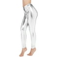 thumbnail image 1 of Intimates Leggings en Cuir Éclatant Extensible Couleur Unie pour Femmes, 1 of 6