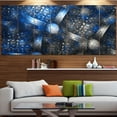 thumbnail image 2 of Designart 'Crystal Cell Dark Blue Steel Texture ' Abstract Wall Art Canvas, 2 of 5