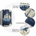 thumbnail image 5 of Navy Blue Boat Coastal Shower Curtains for Bathroom Waterproof Fabric Bath Curtains Decor Bath Tub Curtain Summer Sea Beach Ocean Nautical Decorative Shower Curtain Sets with 12 Hooks, 72x72 Inch, 5 of 6