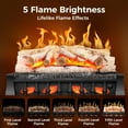 thumbnail image 2 of WAA Electric 750W/1500W 5 Flame Brightness, Remote and Auto Shut Off Fireplace Inserts with Log Heater, 2 of 7