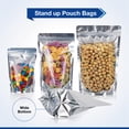 thumbnail image 6 of BELLE KR® 6x9 Mylar Bags Stand Up - Pack Of 100-7.5mil Thick - Clear Mylar Bags with See Through Window for Freeze Drying Food - Bonus Labels Included, 6 of 8