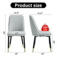 thumbnail image 4 of Set of 4 Modern Dining Chairs, Light Gray PU Artificial Leather Backrest & Black Metal Legs for Kitchen & Living Room, 4 of 10