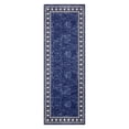 thumbnail image 2 of YUSAZENS 2x6 Bordered Runner Rug Non-Slip Washable Low Pile Stain Resistant Carpet for Hallway Kitchen Bathroom Blue, 2 of 7