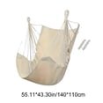 thumbnail image 3 of CQCYD Hanging Rope Swing Chair, Hammocks Chair with Spreader Bar, Heavy Duty Canvas Outdoor Indoor Swing for Bedroom Patio Garden, 3 of 6
