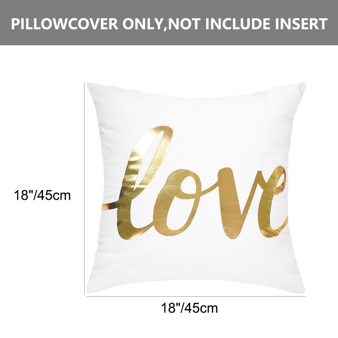 Unique Bargains Polyester Love Letter Pattern Throw Pillow Covers 18x18 inch 1PC