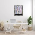 thumbnail image 2 of Modern Vivid Drip Silhouette Couple Abstract Graphic Art Luster Gray Framed Art Print Wall Art, 2 of 6