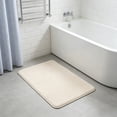 thumbnail image 5 of Bath Mat Bathroom Rug, Absorbent Fleece Floor Mat Non Slip Shower Toilet Room Rug for Sink Area Bathroom Decor, 23.62 x 15.75 in, Beige, 5 of 6