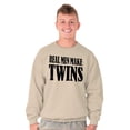 thumbnail image 3 of Funny New Father Real Men Make Twins Men's Crewneck Sweatshirt Brisco Brands 3X, 3 of 6