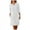 White, variant on QLEICOM Women's Summer 3/4 Sleeve Cotton Linen Dress Casual Loose Button Dress with Pockets Khaki XL, US Size:8