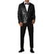 thumbnail image 2 of Blazer de lentejuelas Lars Amadeus para hombres, chaqueta deportiva brillante y colorida con solapa de pico, color negro, 2 of 5