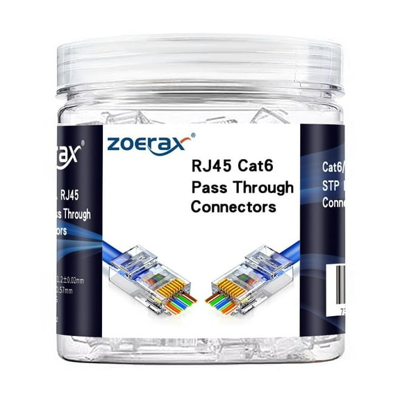 ZoeRax 100 Pack RJ45 Cat6 Pass Through Connectors