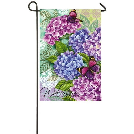 - Beautiful Hydrangeas Garden Flag, Welcome guest to your home with this cheery, spring flag! By Evergreen Enterprises Inc from USA