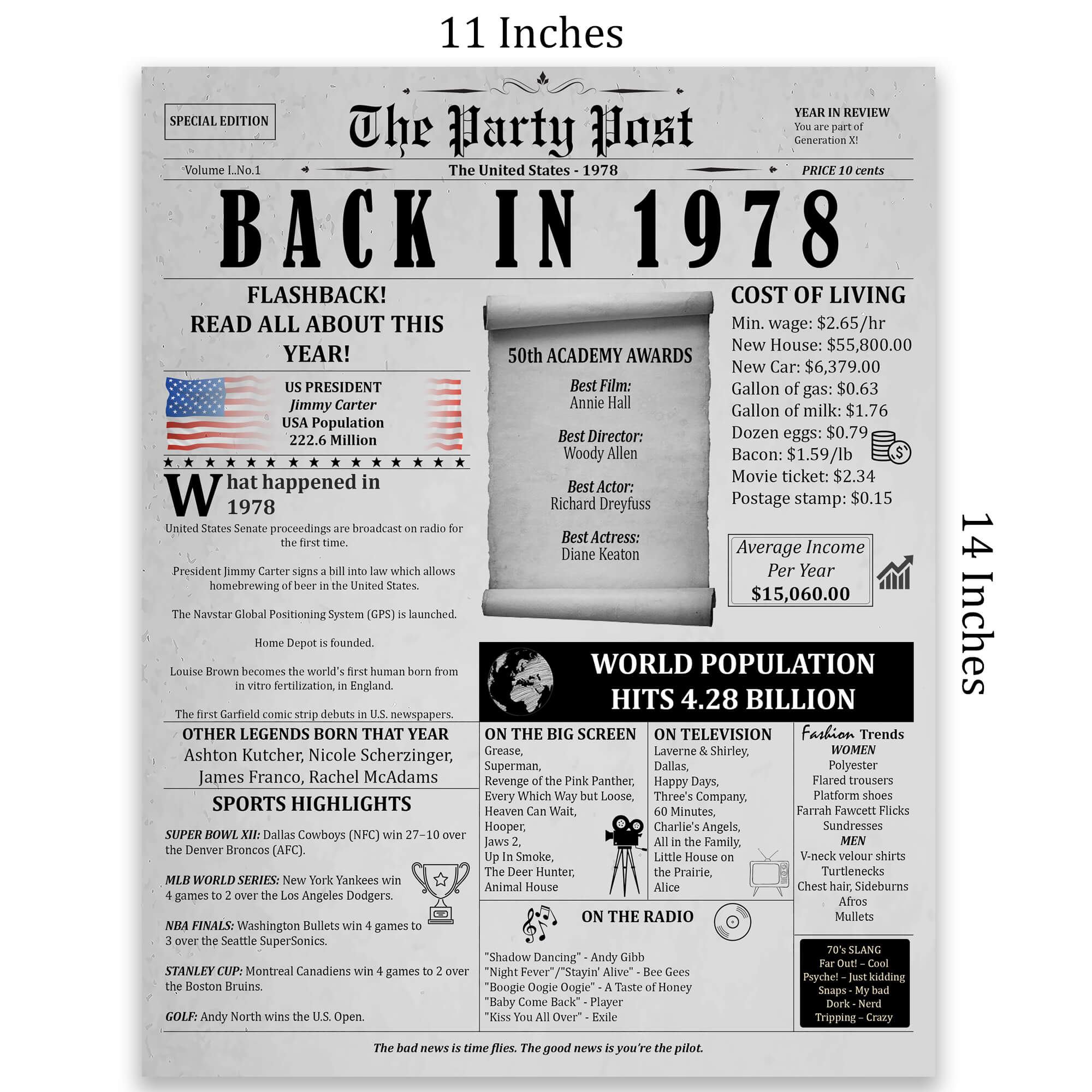 the-party-post-46th-birthday-gift-for-women-or-men-born-in-1978-poster-46-years-ago-card-walmart-com