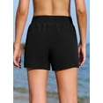 thumbnail image 3 of Womens Swim Shorts High Waisted Drawstrings 2-In-1 Swimming Bottoms with Zipper Pockets, 3 of 7