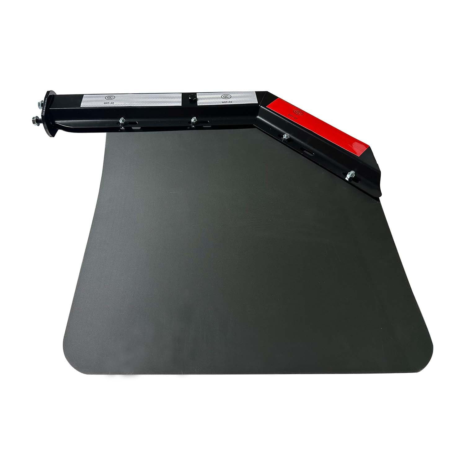 BST BSSP 2PCS Black Angled Spring Loaded Mud Flap Hanger Bracket Set&Semi Truck Trailer Duty Mud Flap 24"x24",1-1/8" 1.125" Bolt Spacing,Commercial Truck Heavy Duty HD Mudflap, Right & Left Side