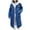 Dark Blue, variant on Wancir Women's Lapel Button Up Sherpa Fleece Lined Mid-Long Oversized Overcoat Denim Trucker Jacket