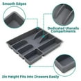 thumbnail image 4 of Silverware Drawer Organizer, 10 x 12 Inch Adjustable Utensil Tray for Kitchen, BPA Free Flatware and Cutlery Holder with 5 Compartments, Gray Storage Bin for Spoons Forks Knives, 4 of 8