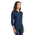 thumbnail image 4 of Port Authority Women's 3/4-Sleeve Meridian Cotton Blend Polo. L578, 4 of 6