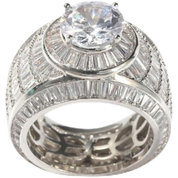 14K Gold Large Moissanite Arc Ring for Men, Striking Curve Design, Stand Out with Unique Men's Accessory