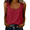 thumbnail image 5 of Comdrip Women's Bow-Shoulder Tank Cotton 2026 Summer Fall Floppy Breathable Casual Plus Size Tank Top with Bow Tie Straps Wine Xl, 5 of 9