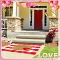 thumbnail image 4 of NANDIYNZHI Valentines Welcome Door Mat Heart Outdoor Welcome Mats for Front Door Non Slip Heart Floor Mat Red White Stripe Valentines Rug for Outside Front Porch Entryway Decor, 4 of 7