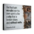thumbnail image 4 of Scripture Walls  No Rule Without Walls Proverbs 25:28 Bible Verse Canvas Christian Wall Art Ready to Hang Unframed, 4 of 9