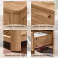 thumbnail image 5 of Set of 2 Farmhouse Nightstand with Charging Station for Bedroom, Rustic End Table with Drawer & Storage Shelf, Dark Wood, 5 of 8