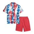 thumbnail image 6 of Men's 4th of July Beach Vacation Outfits 2 Piece Short Sleeve Button Down Shirts and Shorts Sets US 250 Years Anniversary Summer Outfits, 6 of 6