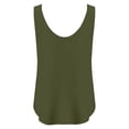 thumbnail image 4 of Siminsem Women's V Neck Button Down Tank Top Sleeveless Blouse with Chest Pocket Loose Fit Cotton Basic T-Shirt for Summer Casual Work Layering, Blackish Green, S, 4 of 8