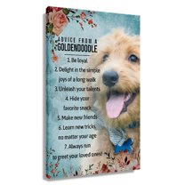 Goldendoodle Dog Canvas Wall Art For Bedroom Modern Farmhouse Wall Decor Framed 20x30 in