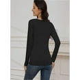 thumbnail image 4 of Womens Long Sleeve T Shirt Scoop Neck Shirts Skinny Fitted Casual Basic Tops, 4 of 5