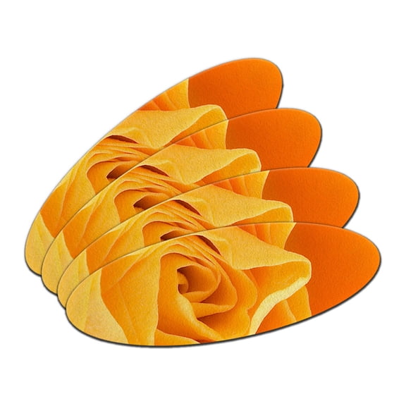 Yellow Rose Double-Sided Oval Nail File Emery Board Set 4 Pack
