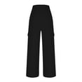thumbnail image 4 of Plus Size Wide Leg Pants Women's High Waisted Work Trousers Long Straight Pants Ndbuld Women's Sports Pants Women's Straight Pants Long Pants Sweatpants Clearance Under 10 Black S, 4 of 6