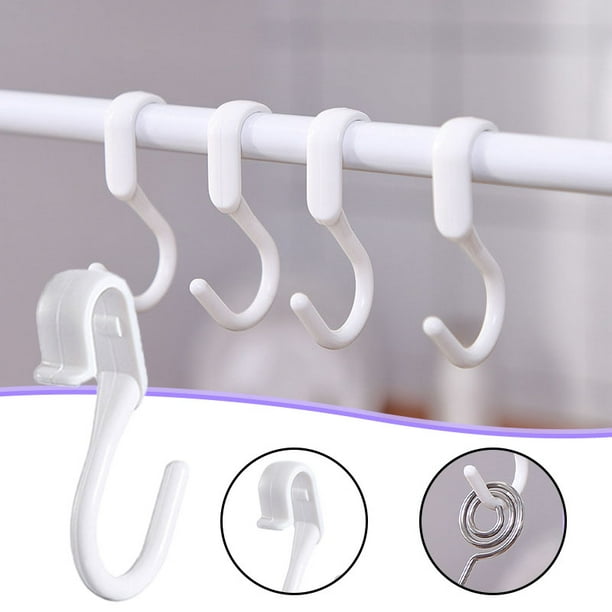 10 PCS Shower Curtain Hooks Plastic Bath Drape Glide Loop Curtain Hanger Clip for Bathroom