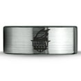 thumbnail image 2 of Tungsten Rugby Crest Band Ring 8mm Men Women Comfort Fit Brushed Gray Flat Cut Black Polished, 2 of 4
