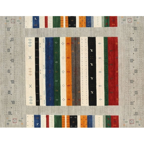 Ahgly Company Machine Washable Indoor Rectangle Contemporary Brown Area Rugs, 8' x 10'