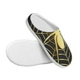 thumbnail image 3 of Daiia Gold Spider On The Web Print Women’s Fuzzy Slippers Memory Foam Lightweight House Shoes Cozy Loafer Flannel House Shoes-40/41, 3 of 7