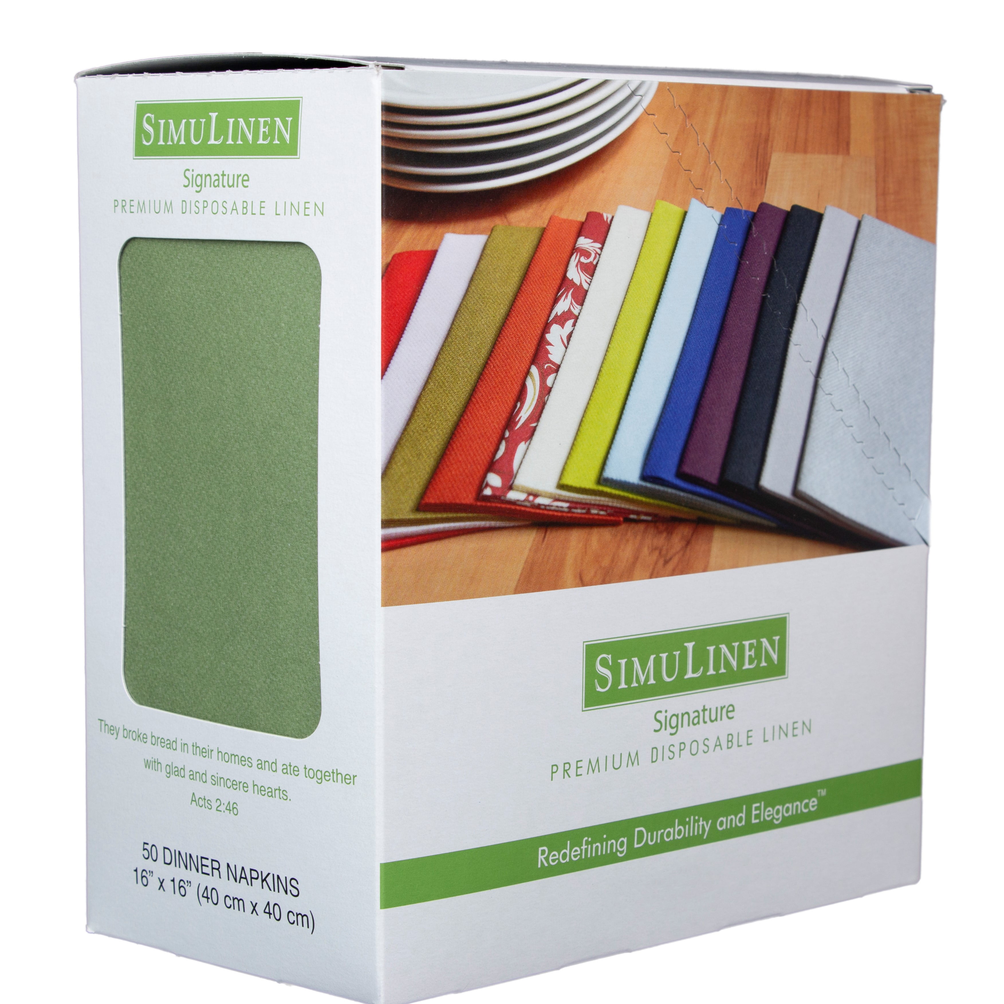 SimuLinen 16"x16" Signature Color Collection - Olive Green - 50 Napkins