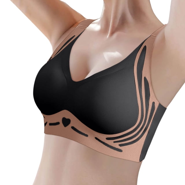 Brasier sin Varillas Mujer conjunto de Ropa Interior sin Costuras de Talla Grande para Mujer, Sujetador Deportivo Tipo Chaleco con Copa Fija Mediana