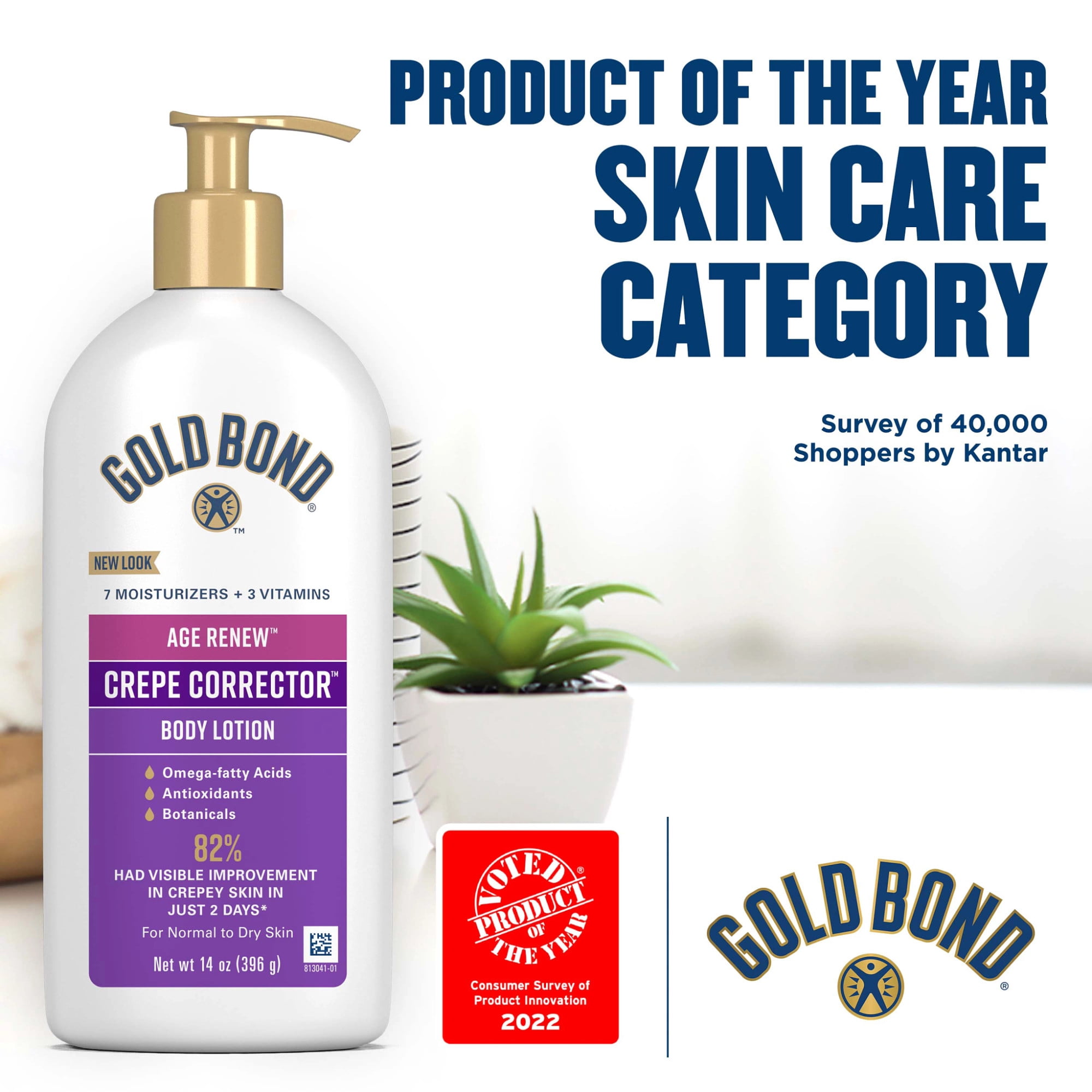 Gold Bond Age Renew Crepe Corrector Body Lotion, Replenishing and Smoothing Formula, Gold Bond Crepe Corrector Body Lotion, 14 oz