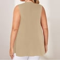 thumbnail image 5 of Htigea Womens Plus Size Tank Tops Sleeveless Loose Fit Dressy V Neck Flowy Camisoles Cami Shirt Tunic Blouse 2025 Summer Khaki,4XL, 5 of 6