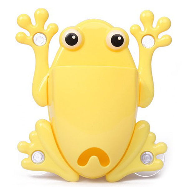Frog Bathroom Toothbrush Holder Wall Mount Suction Cup Toothpaste Storage Case 
