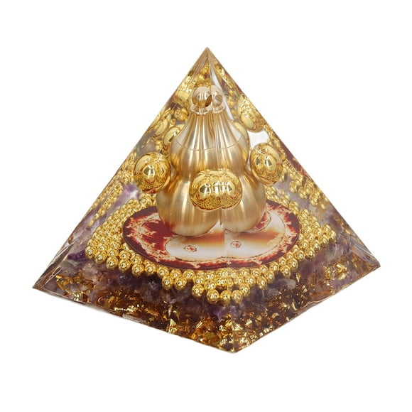 Crystal Pyramid Ornament, Decorative Crystal Pyramid Soothing Fine Detailed Balance Energy  for Desk for Car