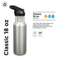thumbnail image 2 of Klean Kanteen 18 oz Classic Water Bottle with Flip Seal Sport Cap & Straw - 100% Leakproof Spout & Cap - Durable, BPA-Free & Stainless Steel Material - Easy-Sip Water Bottle - Brushed, 2 of 7