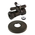 thumbnail image 4 of Kingston Brass CC44151XK 1/2" FIP x 1/2" or 7/16" Slip Joint Quarter-Turn Straight Stop Valve with Flange, Polished Chrome, 4 of 6