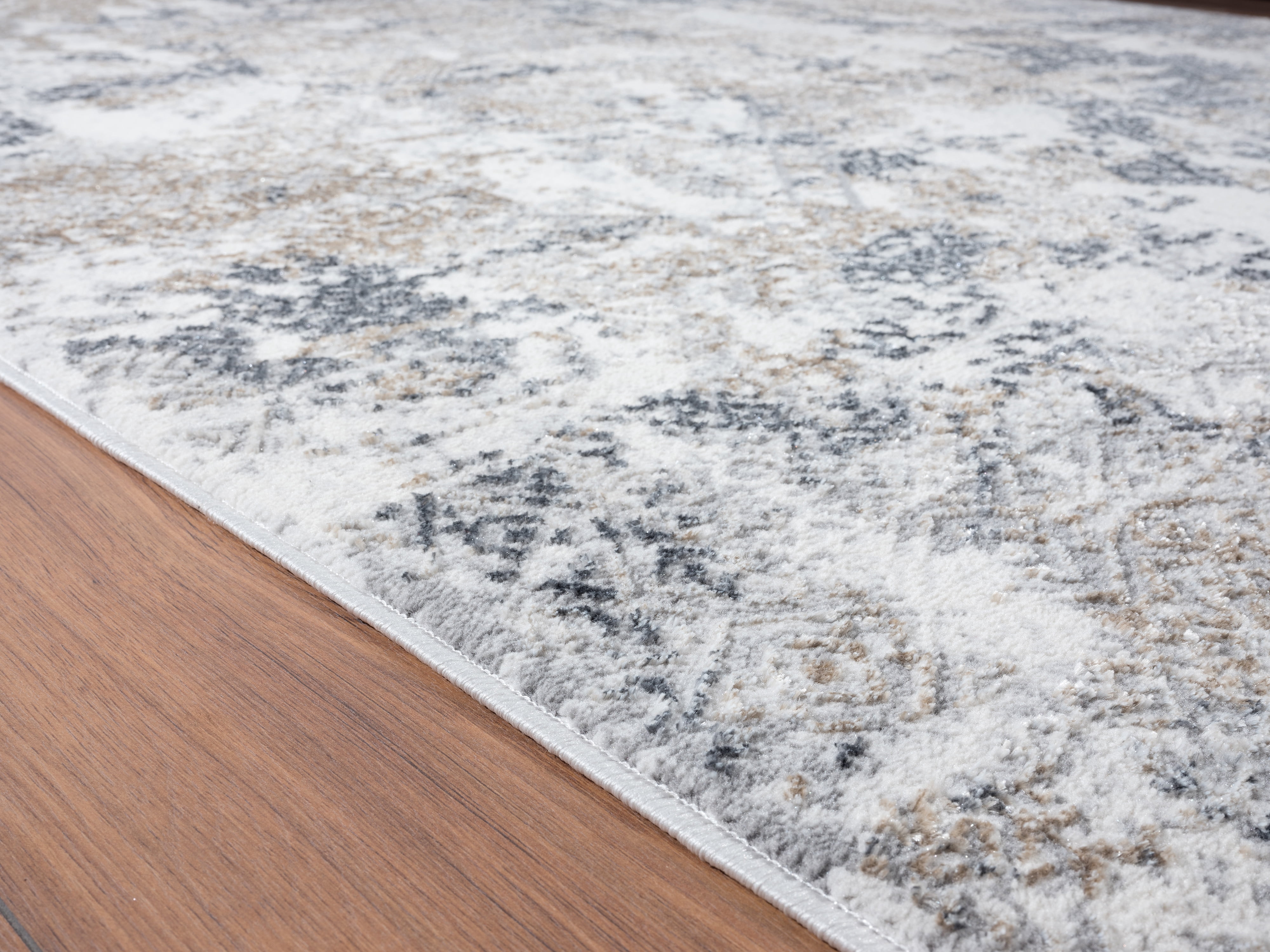 United Weavers of America Symphony Circle Abstract Modern Runner Rug, Beige