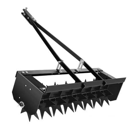 Tow-Behind Lawn Aerator with Star Spikes, Heavy Duty Steel Soil Aerator, 90lbs Weight Capacity for ATV & Lawn Tractor, Ideal for Garden Yard Lawn Care and Compacted Soil Revitalization